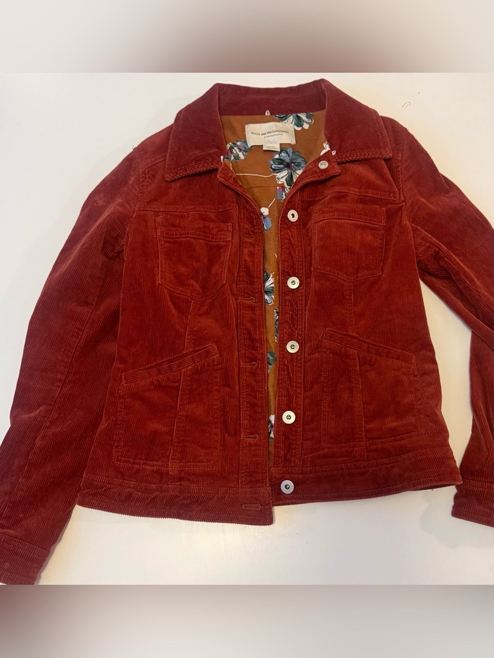 Anthropologie Corduroy Trucker Jacket in Burnt Orange